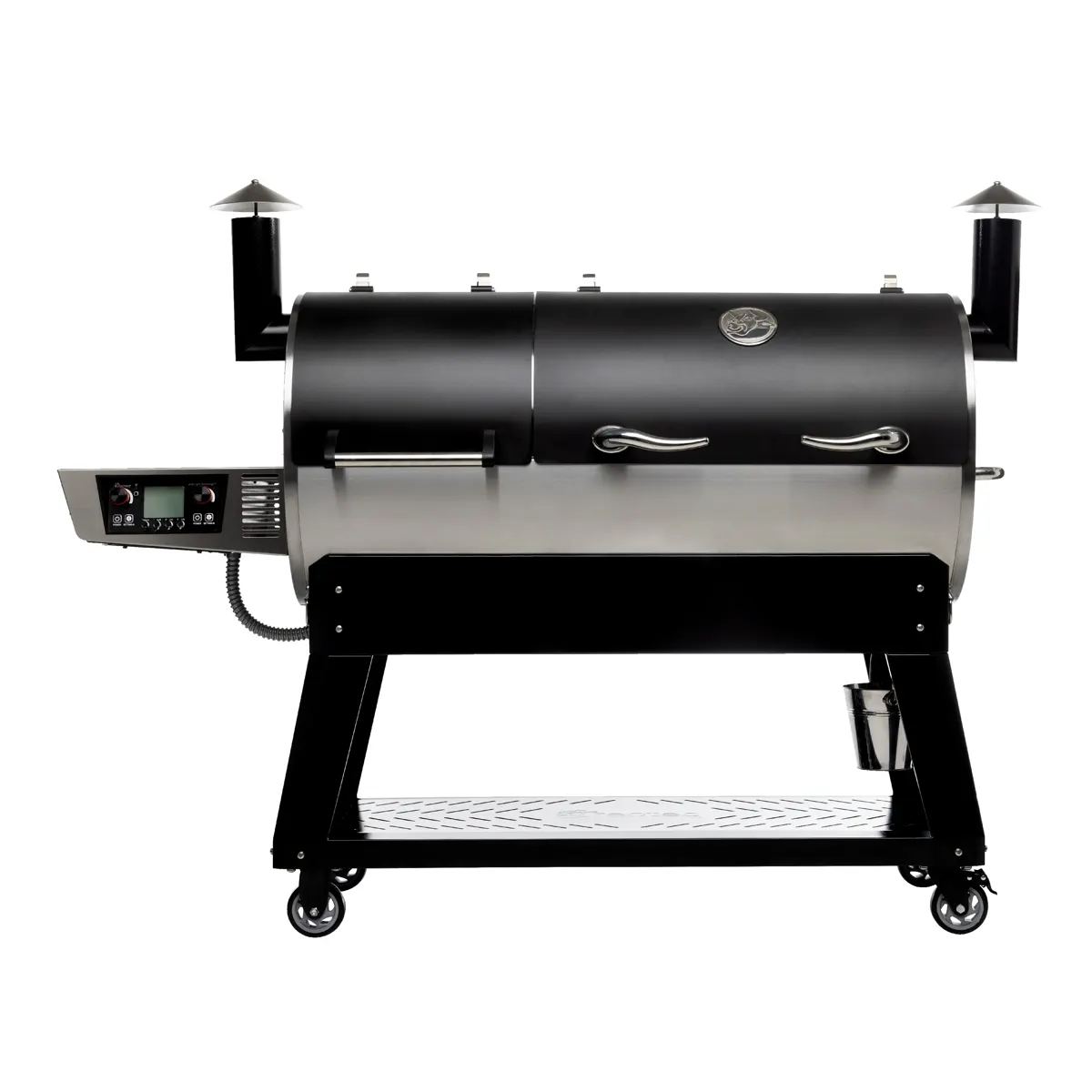 Recteq DualFire 1200 two-chamber pellet grill, front view