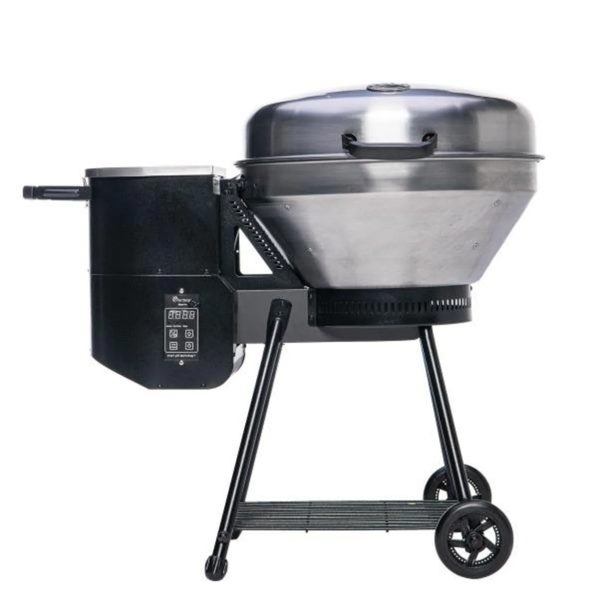 Recteq RT-B380 Bullseye kettle-style pellet grill, side view