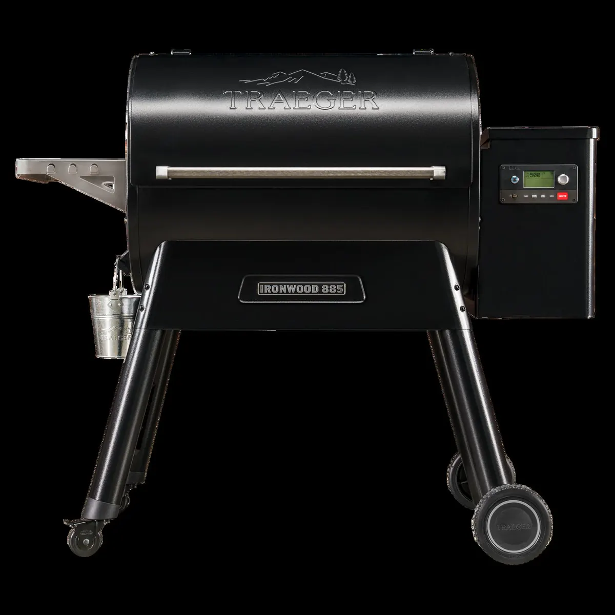 Traeger Ironwood 885 pellet grill, front three-quarter view