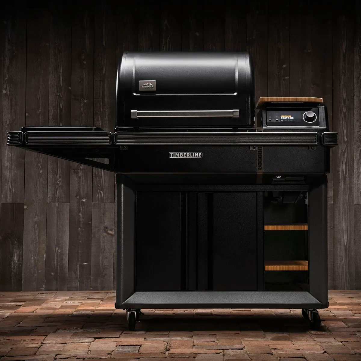 Traeger Timberline XL pellet grill, front three-quarter view